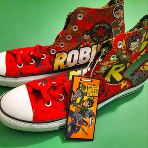 Teen Titans Go - 'Robin' Converse Shoes Mens 11 Womens 13